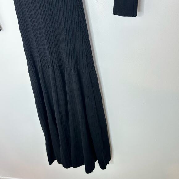 Commense Contrast Trim Collared Long Sleeve Knit Dress Womans Medium - Picture 4 of 12